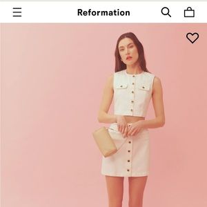 Reformation Cher Two Piece Denim Set Size 8